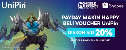 Promo Diskon 20%  Voucher UniPin di Payday Special Deals Shopee Juni 2023